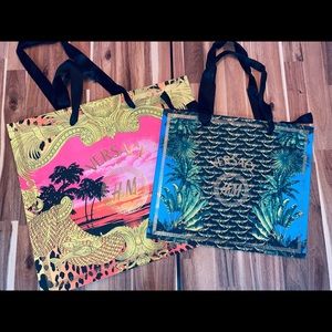 2 Versace for H&M Shopping Bags Bundle Lot Store Handbag Dress Collaboration